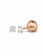 MOSV Малки диамантени обеци - 14 KT злато - със защитно закопчаване