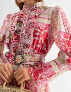 MSN Collection Макси рокля Флорална Многоцветна Полиестер/Ликра