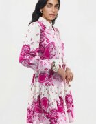 MSN Collection Мини рокля дълги ръкави розова полиестер