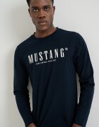 Mustang Блуза Asheville с лого Бял/Ултрамарин синьо