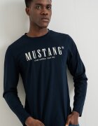 Mustang Блуза Asheville с лого Бял/Ултрамарин синьо
