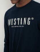 Mustang Блуза Asheville с лого Бял/Ултрамарин синьо