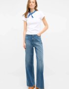 Mustang Дамски дънки - Style Luise Wide - Straight Fit - висока талия - дълги - с цип - 5 джоба - памук -