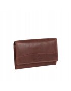 Mustang Дамско портмоне - Udine Wallet - 100% естествена кожа - с лого - отделения за карти - джоб за монети - елегантен дизайн - един размер - кафяво