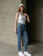 MyFashion Дамски дънки впит модел висока талия деним