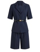MyFashion Дамски комплект : късо яке с копчета и разкроени панталони - креп
