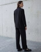 MyFashion Дамско сако памук и лен черно с копчета