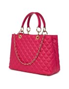myOwn Капитонирана кожена чанта Gisella fuchsia