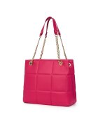 myOwn Капитонирана кожена чанта в цвят Azalea fuchsia