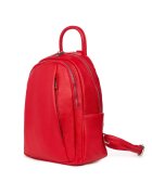 myOwn Раница от естествена кожа червена - 31x27x13 см - за ежедневна употреба - с две отделения