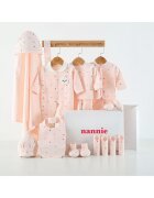 Nannie Set Hăinuțe Cadou Bebe Roz Little Baby