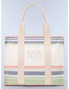 Napapijri Чанта Tote с лого - Слонова кост/Оранжев/Син