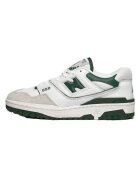 New Balance Маратонки 550 - бяло/зелено - синтетична кожа и велур - ретро дизайн