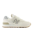 New Balance Маратонки от бежова кожа - Крем/Tъмносив