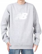 New Balance Мъжки суичър сив - памук/полиестер - свободна кройка - дълъг ръкав