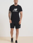 New Balance Памучна тениска с овално деколте Черен