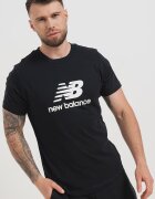 New Balance Памучна тениска с овално деколте Черен