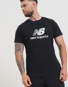 New Balance Памучна тениска с овално деколте Черен