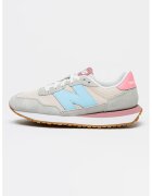 New Balance Скосени маратонки с велур - Светло сив/Лавандула/Светлорозов/Светло бежово