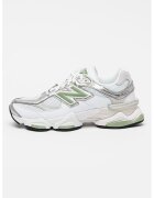 New Balance Скосени спортни обувки 9060 с еко кожа - Бял/Сребрист