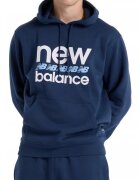 New Balance Суичър с лого и функционални детайли - Син