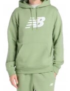 New Balance Суичър зелен памук качулка Зелен