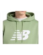 New Balance Суичър зелен памук качулка Зелен