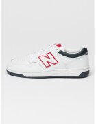 New Balance Унисекс кожени спортни обувки 480 с лого - Бял/Тъмносин