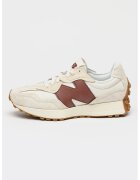 New Balance Унисекс маратонки 327 с велур - Бял/Кафяв