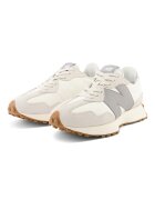 New Balance Велурени спортни обувки 327 с лого Слонова кост/Сив/Светло бежово