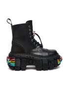 NEW ROCK Дамски боти - модел M-WALL083CCT-S8 - естествена кожа - черни