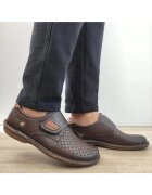 Nicolis Ежедневни мъжки перфорирани обувки 98383 Dark Brown - Кафяви
