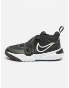 Nike Баскетболни обувки Team Hustle с кожа и лога - Бял/Черен