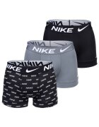 Nike Боксерки с Dri-Fit - 3 чифта - Черен/Сив
