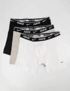 Nike Боксерки с лого - 3 чифта Бял/Черен/Сив меланж