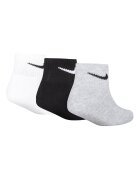 Nike Чорапи до глезена - 3 чифта Бял/Черен/Сив