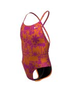 Nike Дамски цял бански Charms Multi Print Lace Up Back One Piece Размер Оранжев/Розово