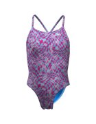 Nike Дамски цял бански Charms Multi Print Lace Up Back One Piece Размер Розово/Син