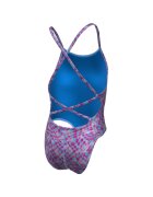 Nike Дамски цял бански Charms Multi Print Lace Up Back One Piece Размер Розово/Син