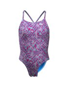 Nike Дамски цял бански Charms Multi Print Lace Up Back One Piece - Размер - Оранжев/Розово