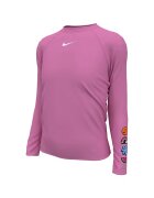 Nike Детско горнище за плуване с UV защита UPF 40+ Charms Long Sleeve Hydroguard Розово