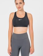 Nike Фитнес бюстие Swoosh с Dri Fit Черен