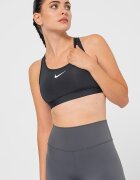 Nike Фитнес бюстие Swoosh с Dri Fit Черен