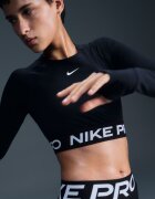 Nike Фитнес къса блуза Pro с Dri Fit Черен