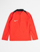 Nike Футболна блуза с Dri Fit с къс цип Червен/Бял