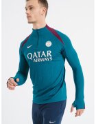 Nike Футболна блуза с къс цип и лого - Бордо/Тъмнозелен