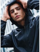 Nike Футболно яке с качулка и цип - Бял/Черен