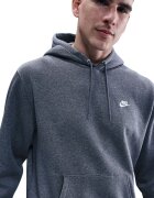 Nike Худи Club с джоб кенгуру Антрацитно сиво