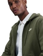 Nike Худи Club с цип и лого Бледо каки