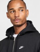 Nike Худи Club с цип и лого Бял/Черен
